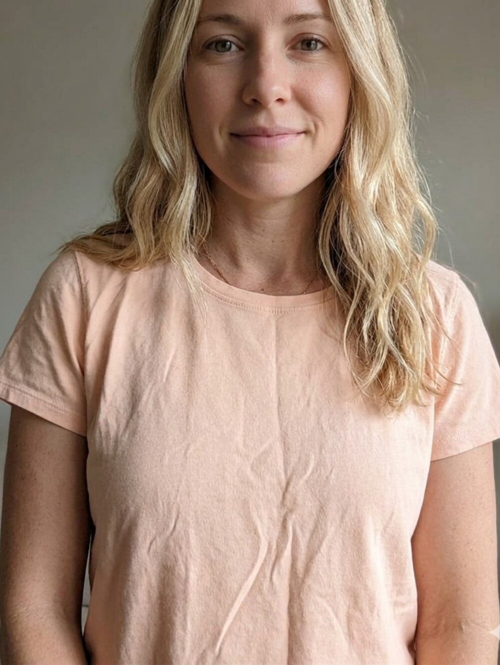 Peach Scoop Neck Soft Tshirt Xlarge